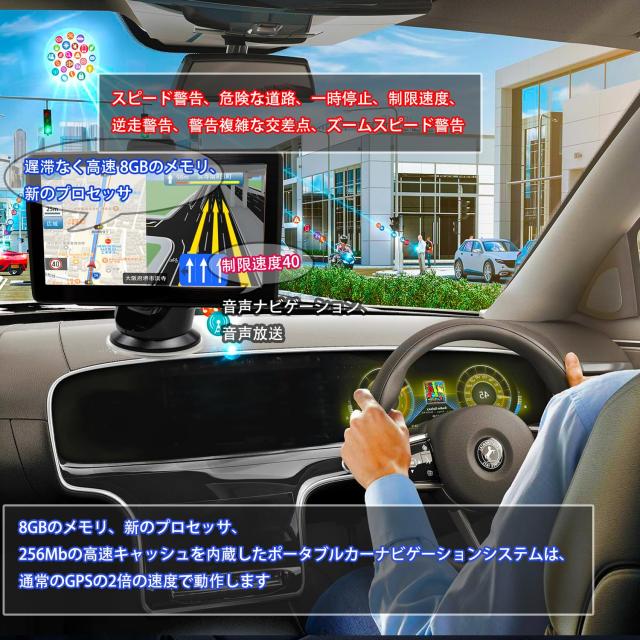 カーナビ 7インチ ポータブルナビ pnd ポータブルカーナビ 車道ガイド ポータブル カーナビ スピード警告 安全運転ガイド 全国市街地図収_4