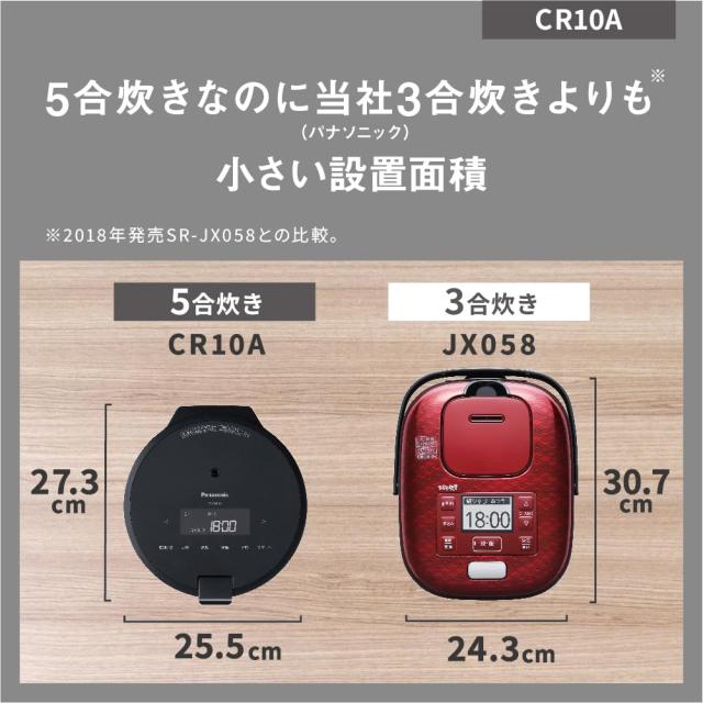 パナソニック 炊飯器 5合 圧力IH 新生活 一人暮らし コンパクトサイズ 自動調理鍋 無水調理/低温調理可能 ふた食洗機対応 ブラック SR-CR_3