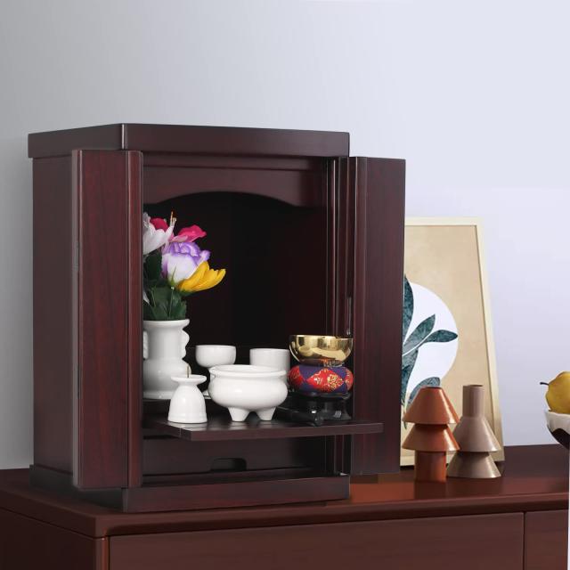 木々語り ミニ仏壇 NEW15号 (隠し取っ手の小さな仏壇) 幅32cm 奥行き25cm 高さ45cm【天然桐材/小型仏壇 ミニ モダン/家具調仏壇/軽量】和