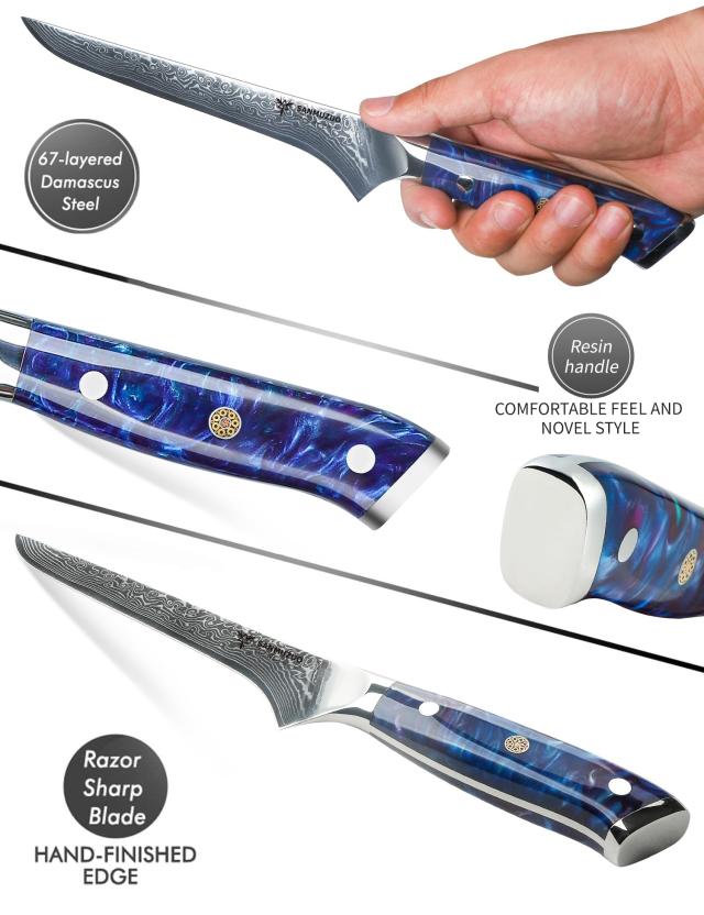 SANMUZUO ボニングナイフ - 7インチ フィレナイフ - Xuan シリーズ