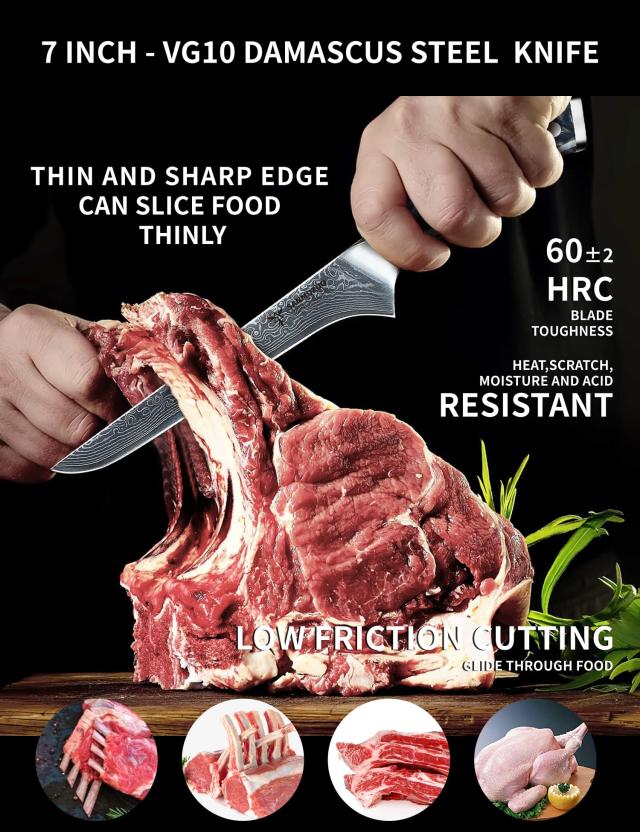 サファイアブルー SANMUZUO ボニングナイフ 7インチ フィレナイフ