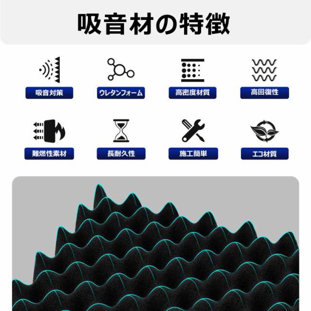 Moon River 吸音材 防音材 25kg/m？ 高密度 吸音パネル 軽量 部屋用 設置簡単 吸音パネル 吸音対策 インテリア 楽器 壁 ドア 消音 騒音 防の通販は