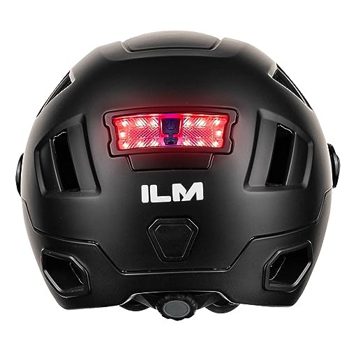 ILM 自転車 ヘルメット 大人 スマートセンサーライト付き USB