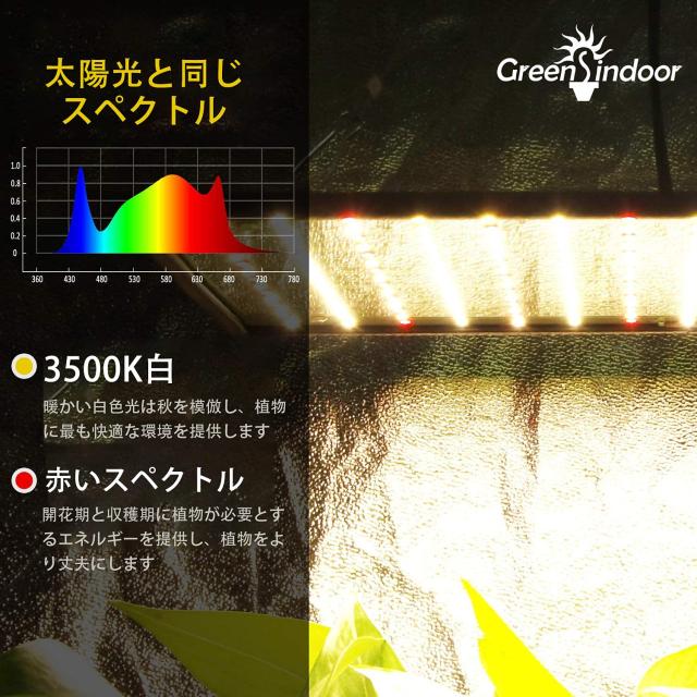 GREENSINDOOR 植物育成ライト LED 植物ライト 400W相当 暖色系 室内