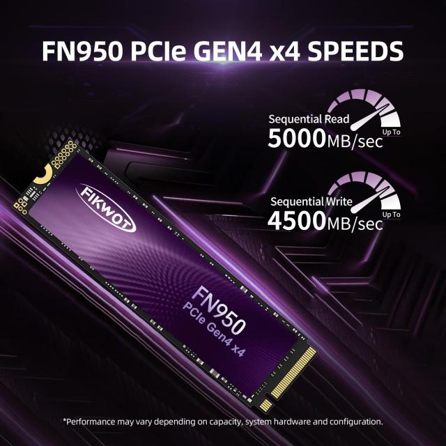 Fikwot FN950 2TB SSD M.2 2280 PCIe Gen4 x4 NVMe 1.4 内蔵SSD グラフェン冷却ステッカー 最大4800MB/s ダイナミック SLC キャッシュ ラ_1