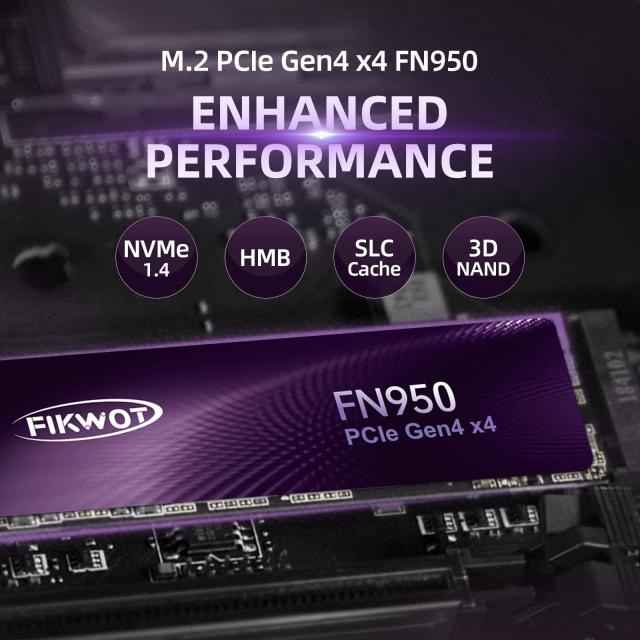 Fikwot FN950 2TB SSD M.2 2280 PCIe Gen4 x4 NVMe 1.4 内蔵SSD グラフェン冷却ステッカー 最大4800MB/s ダイナミック SLC キャッシュ ラ_4