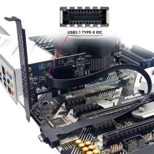 NFHK USB 3.2 Gen2 Type-E 20Gbps フロントパネルソケット PCI-E 4X Express カードアダプター デスクトップマザーボード用の通販は