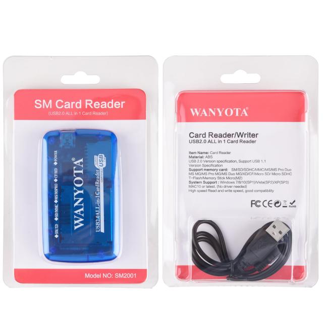 WANYOTAスマートメディアカードリーダーライター、オールインワンUSB 