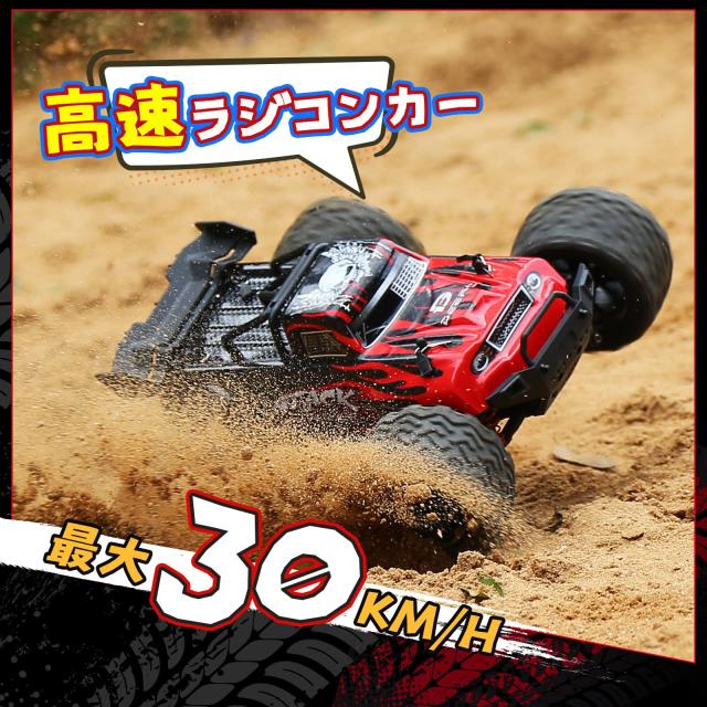 DEERC ラジコン ラジコンカー オフロード ダブルモーター 4WD 高速 30km/h 1/16スケール 電動RCカー RTR 全地形対応 2.4GHz レーシング_2