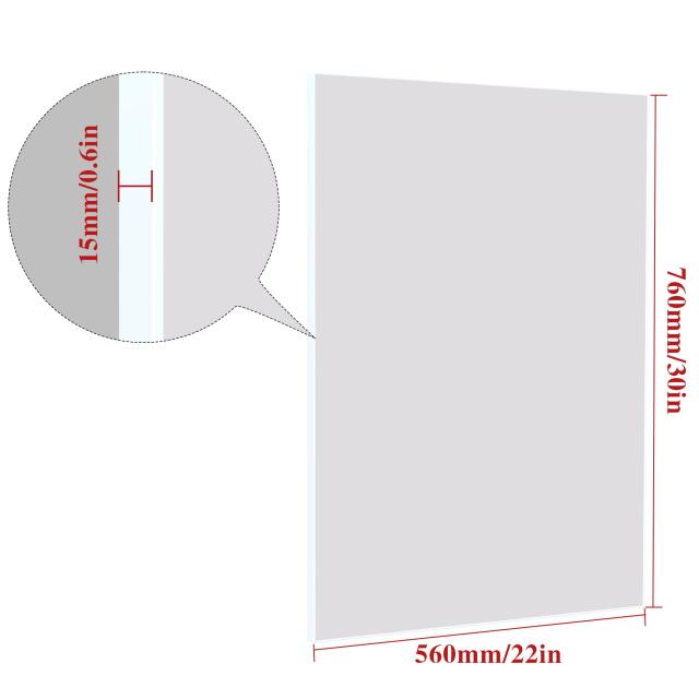 大型モダンウォールミラー、76CM x 56CM長方形の壁掛けミラー、寝室のバスルームに水平または垂直に吊るす 、ホワイト_4