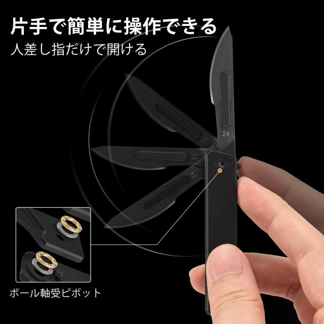 KeyUnity KK02BK チタンナイフ 折り畳みナイフ 小型フォールディング