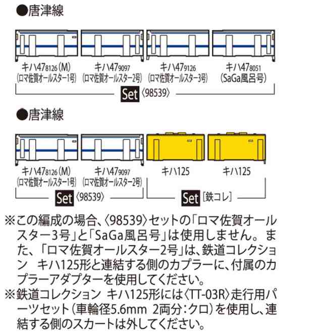 トミーテック(TOMYTEC) Nゲージ JR キハ47 8000形 ロマンシング佐賀ラッピング セットC 98539 鉄道模型 ディーゼルカー