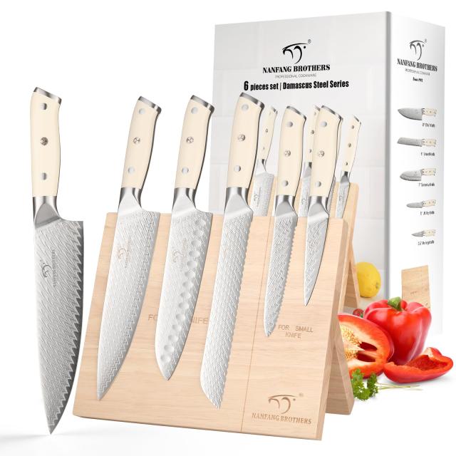包丁セット Nanfang Brothers VG10鋼 ダマスカス鋼製「三徳包丁 牛刀