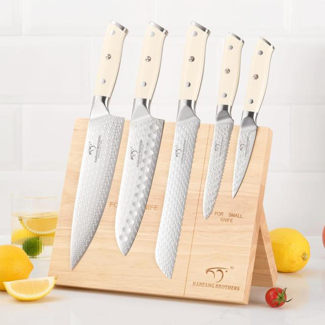包丁セット Nanfang Brothers VG10鋼 ダマスカス鋼製「三徳包丁 牛刀