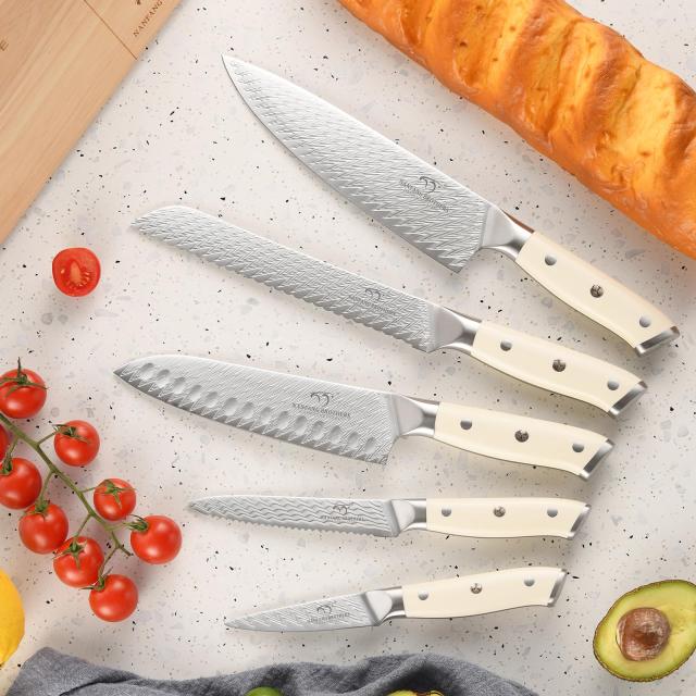 包丁セット Nanfang Brothers VG10鋼 ダマスカス鋼製「三徳包丁 牛刀