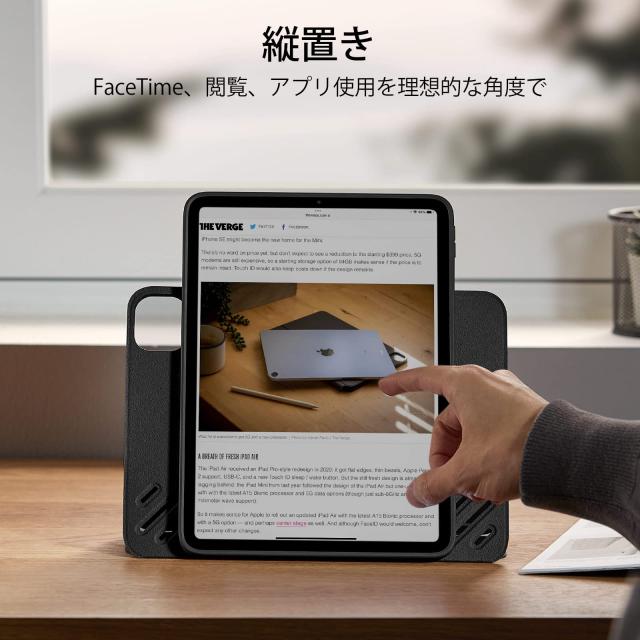 ESR iPad Pro 12.9 ケース 第6/5世代(2022/2021)用 頑丈な保護 取り外し可能なマグネットカバー 調整可能な縦/横向きスタンド リフトアッ_3