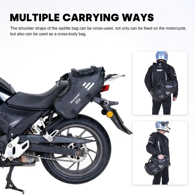 WILD HEART オートバイサドルバッグ 防水 24L (12L*2) オートバイ 