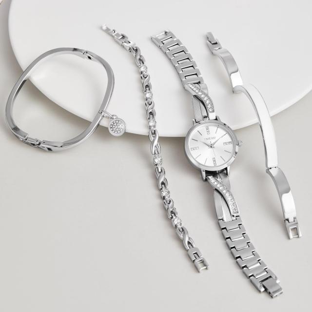 TIME100]ギフトセット プレゼント レディース腕時計とブレスレット