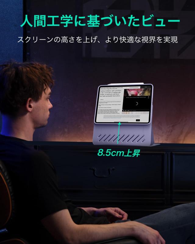 ESR iPad Air 11インチ ケース (M3/M2、2025/2024) iPad Air 第5/4世代 (2022/2020)専用カバー 取外し可能なマグネットカバー付き回転式_4