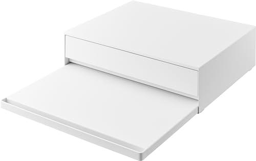 山崎実業(Yamazaki) 【 完成品 ストッパーのみ要取付 】 ツーウェイ キッチン 家電下引き出し ＆ スライドテーブル ホワイト 約W45×D39._9