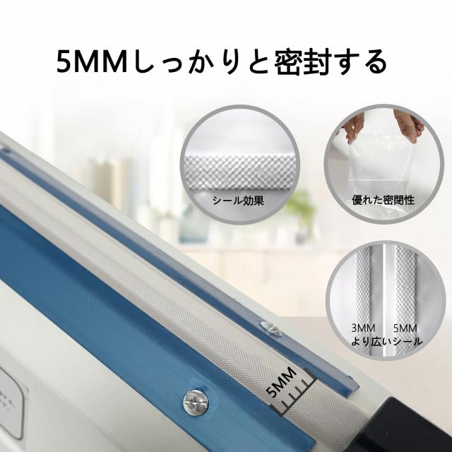 kilogorge 高性能シーラーん 卓上シーラー 白30CM長 手圧シーラー機 エクストラワイド5mm圧痕 シーラー 家庭用 業務用シーラー 様々な袋_3