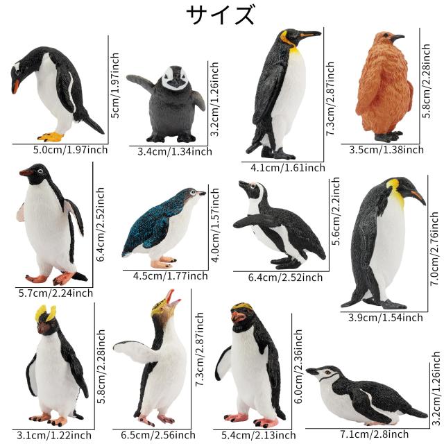 TOYMANY 12PCS動物フィギュア ペンギンフィギュア 南極動物フィギュア