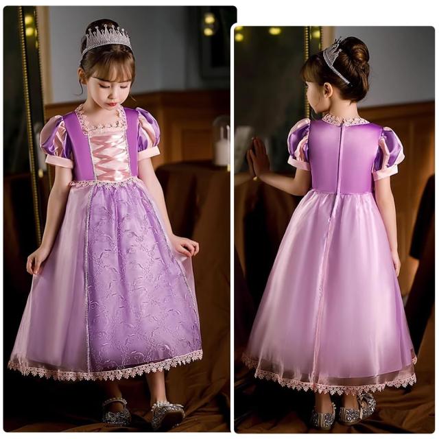 Agture] ラプンツェル風 ドレス コスプレ 子供 ディズニー塔の上の