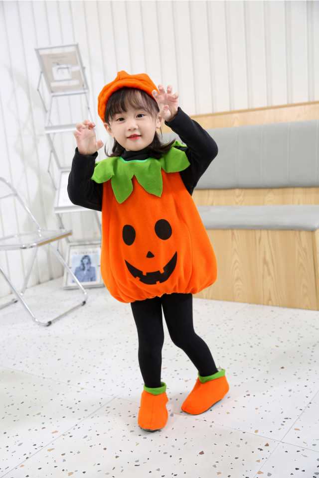 ニューキング] ハロウィン 衣装 子供 かぼちゃ コスプレ 仮装 女の子