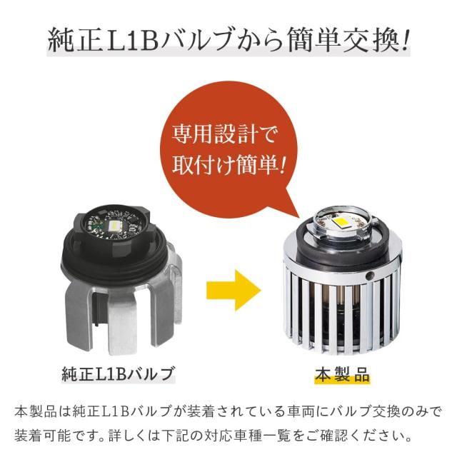 HID屋 L1B LED フォグランプ 新型 純正 交換用バルブ ホワイト 7400lm