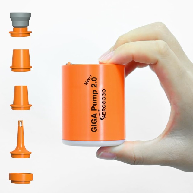 NEWGIGA Pump 2.0 携帯式エアーポンプ 最軽量ポンプ 空気入れ 電動エアポンプ4.2kPa 1300mah 照明ライト付き 充電式空気入れ・空気抜き の通販は