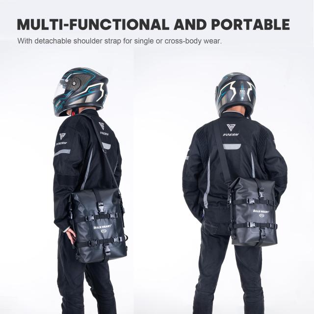 WILD HEART 防水バイク乾燥バッグ 衝突防止レバーバッグ バイクバッグ バイクのスーツケース リアシート リアマッドガードポケット オフ_5
