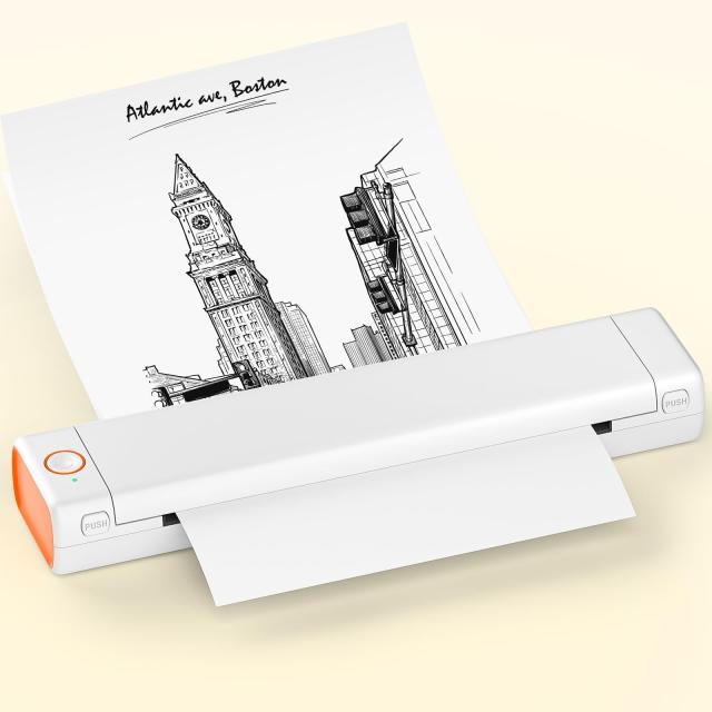 モバイルミニプリンター A4 熱転写 印刷 ポータブルプリンター 小型 白 軽量 モバイルミニプリンター A4 熱転写 印刷 ポータブルプリンター 小型 白