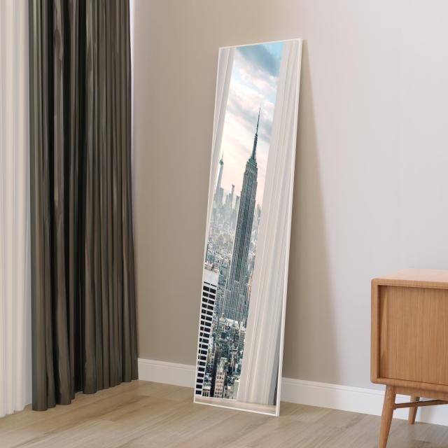 ANYHI 全身鏡 姿見鏡 120x30.5CM 壁掛け鏡 ドア掛け鏡 吊り下げ鏡 調整フック付き 浴室用化粧鏡 簡素で多機能、ホワイト_4