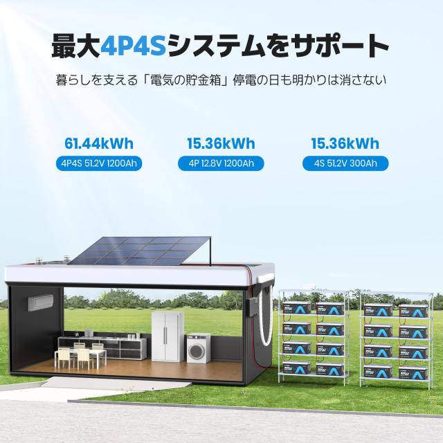 VATRER POWER バトラー LiFePO4 12V 300Ah リン酸鉄リチウムイオン