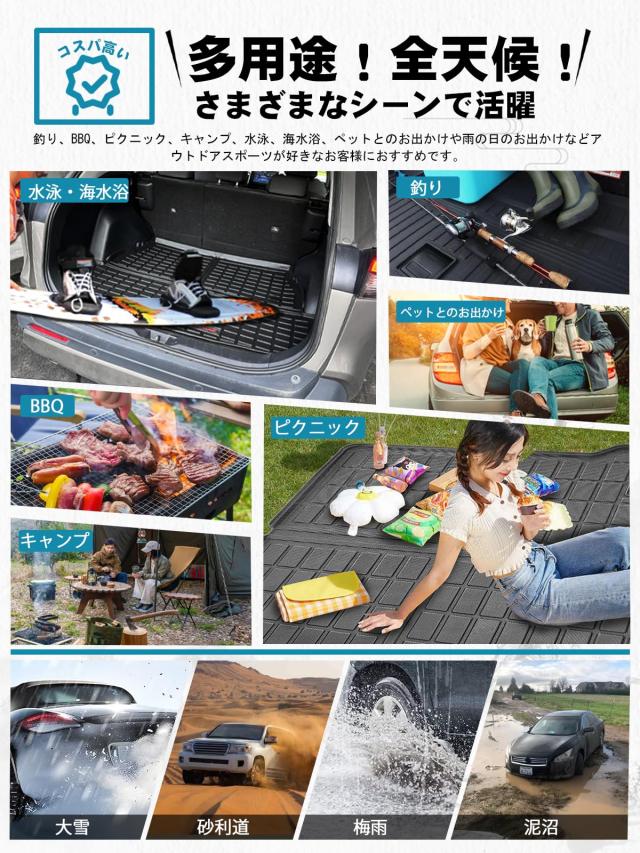 ruiya 新型 ダイハツ アトレー S700V/S710V 専用 ラゲッジトレイ 3Ｄラゲッジマット ラゲッジマット 雨合羽 滑らない TPE原料品 折り畳み式