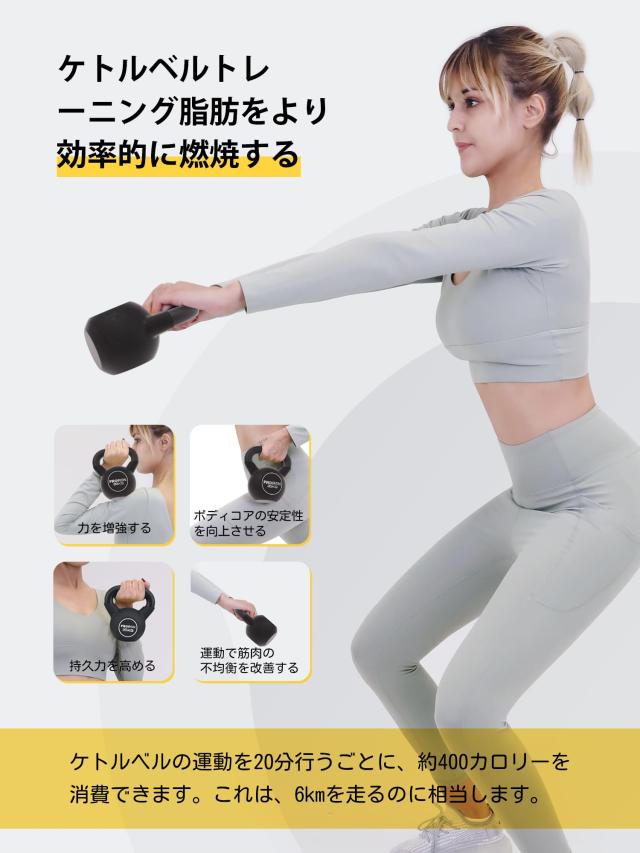 PROIRON ケトルベル ネオプレン 鉄製 20kg 20キロ一体型鋳鉄の通販はau