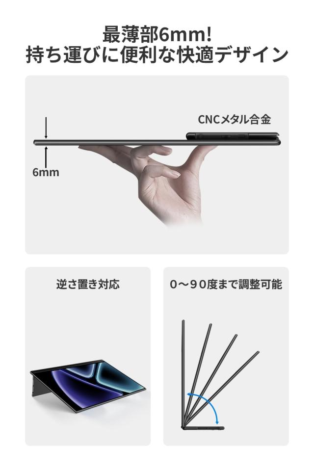 EHOMEWEI モバイルモニター 2K 144Hz タッチパネル 15.6インチ  