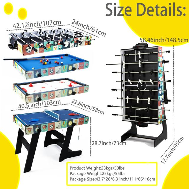 4in1 マルチ ゲームテーブル セット 子供用 ビリヤード台、卓球