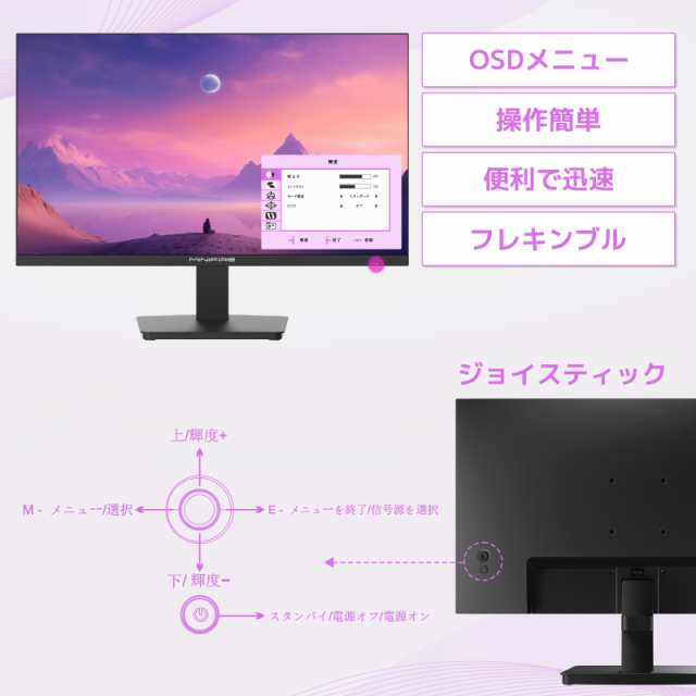 Minifire モニター 24インチ ディスプレイ フルHD 100Hz ブルー