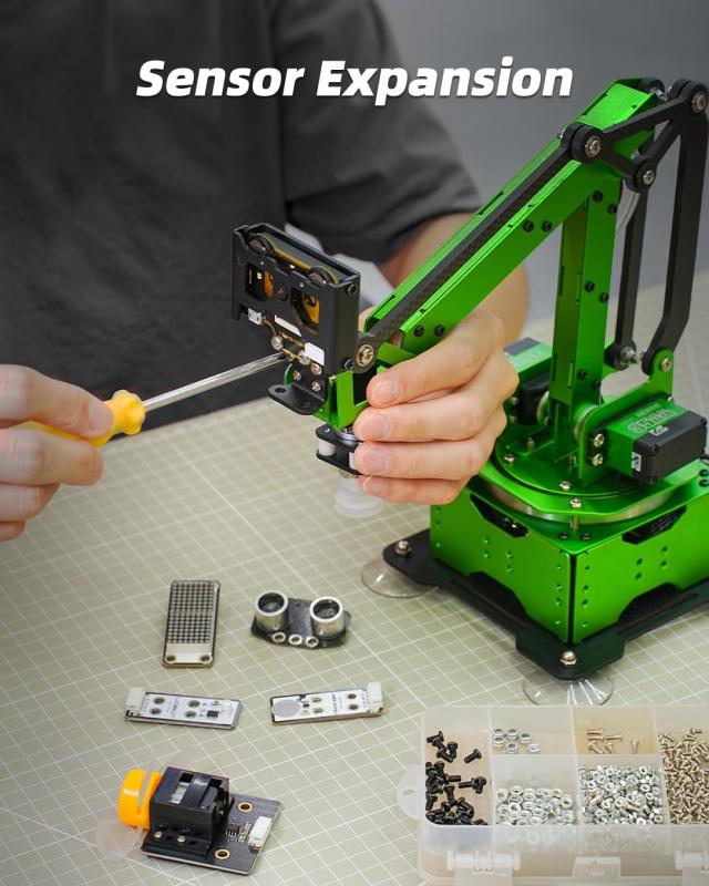 ロボットアームキット、Arduiino Pythonプログラミング、ESP32オープンソーススマートロボットアーム、バスサーボ、吸引ノズル、Wi-Fi＆B_8