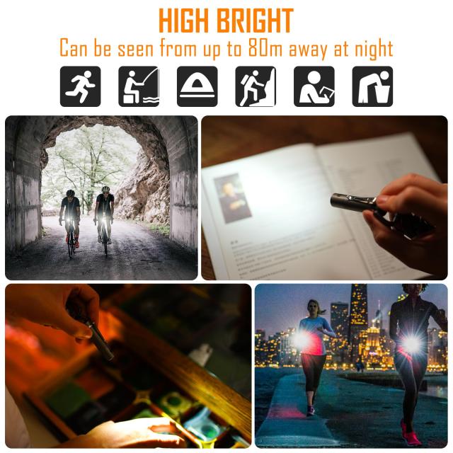 KeyUnity KF04 チタンポケット LED懐中電灯 携帯 チタン合金製 超軽量 AAAアルカリ電池対応 IPX8防水 耐衝撃 耐食性 実用点灯120時間 明