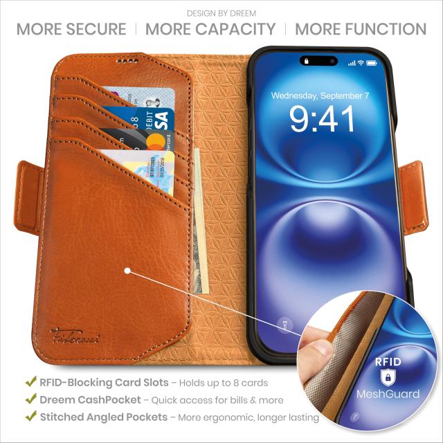 数量限定】高級ヴィーガンレザー製 14 Plus用 - iPhone マグネット着脱