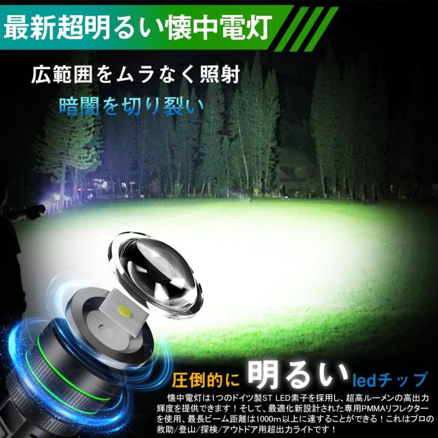 懐中電灯 led【2024最新登場 記憶機能 大液晶画面デジタル残量表示 