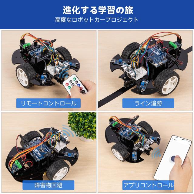 SunFounder オリジナル Arduino Uno R4 Minima 対応 スターターキット究極版 3 in 1 IoT/スマートカー/基本キット オンラインチュートリ_4