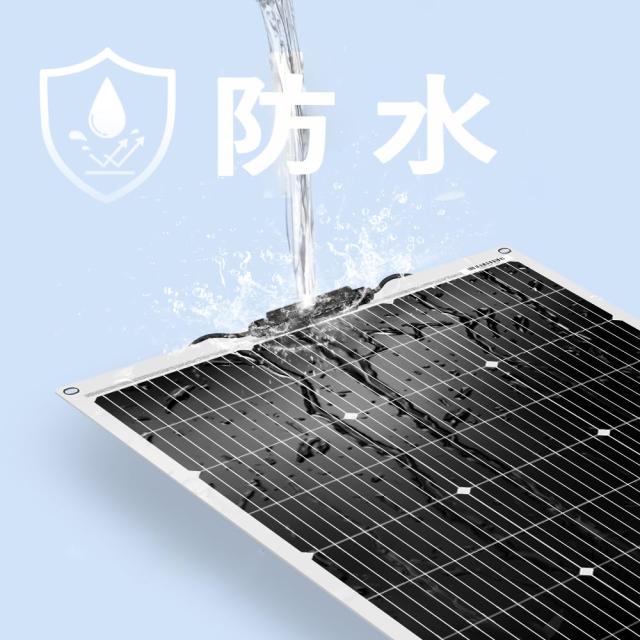 DOKIO ソーラーパネル 100W フレキシブル MC4 コネクター ポータブル電源適用 単結晶 高効率 鳩目付き 曲げ可能 超薄型 超軽量 RV キャン_2