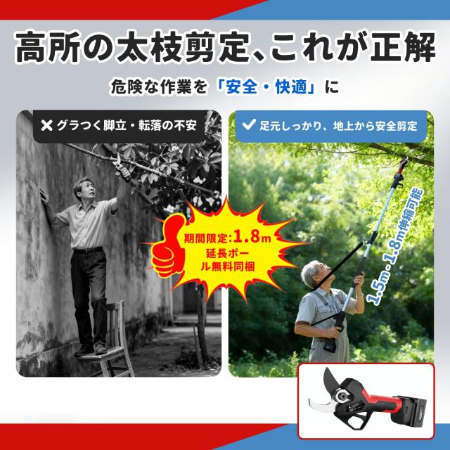 Laecabv 42mm電動剪定バサミ コードレス 充電式剪定ばさみ 軽さ 