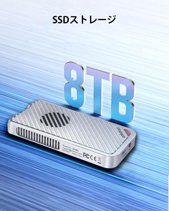 ファンとRGBライト付きAnkmax UC4M3 USB4ケースNVMe M.2 SSD用 USB4 高放熱40Gbps to NVMe PCI-e M-Key(B+M Key)2280 超高速 Thunderbolt_4