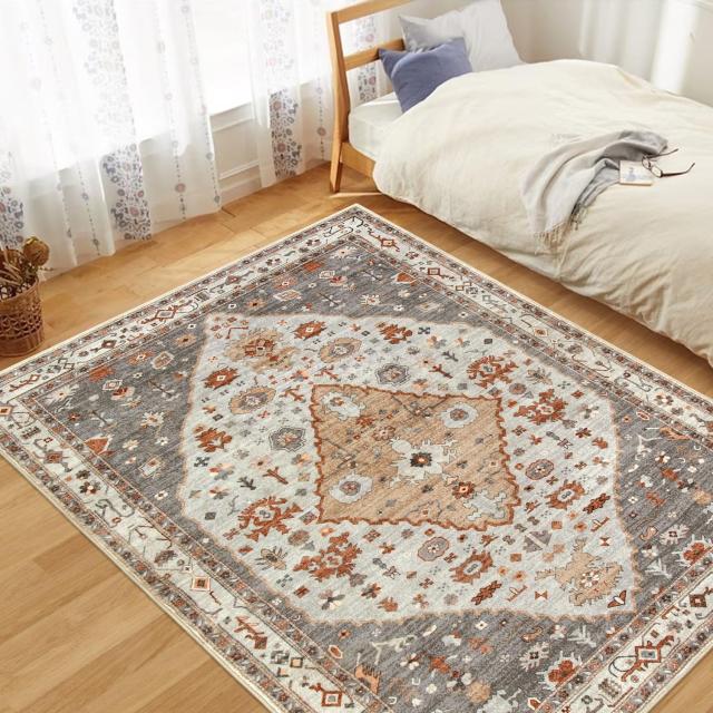HAOCOO ラグ カーペット 洗える 140×200cm オールシーズン適用 絨毯 エスニック風 ラグマット 1.5畳 ふわふわ おしゃれ 滑り止め 低反発_6