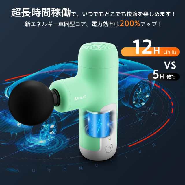 筋膜リリースガン【2023最新昇級 小型リリースガン】Lihilis ハンディガン AI自動モード付き 340g超軽量 筋膜リリース 6段階強力振動  Typの通販はau PAY マーケット - みんなのSHOP | au PAY マーケット－通販サイト