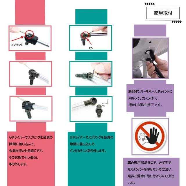 XIANGSHANG プリウス ZVW50 ZVW51 ZVW55 ボンネットダンパー フードダンパー ボンネットフードダンパー 車両改装改造 日本語取付説明書 
